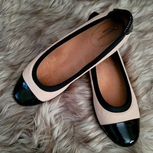 Clarks Sara Orchid Patent Cap Toe Leather Flat